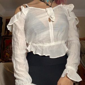 off shoulder white blouse